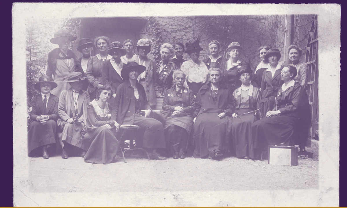 Mary Church Terrell seated among delegates at an international conference.