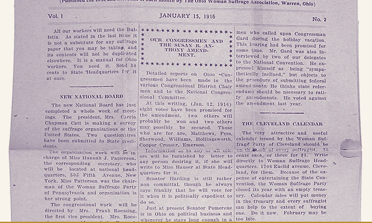 The front page of a typed campaign news bulletin.